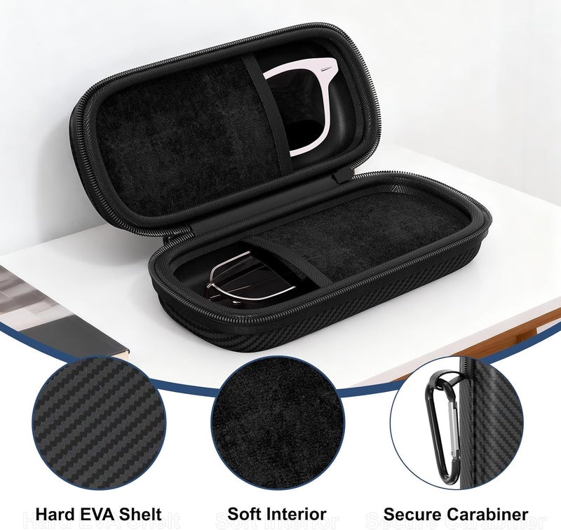 Vecxoty Travel Sunglasses Organizer​,​ Hard Shell​ Sunglass Case Adjustable Slots for Multiple ​Sunglass Eyeglass Case - Image 4